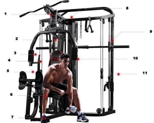 Мултифункционален уред, СМИТ машина Pegasus JX-DS305 Smith & Home Gym (2 in 1) без пейка — Dias Sport