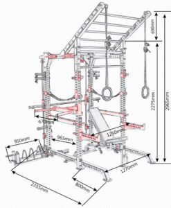 Професионална Кросфит клетка Pegasus MFC — Dias Sport Професионална Кросфит клетка Pegasus MFC-размери