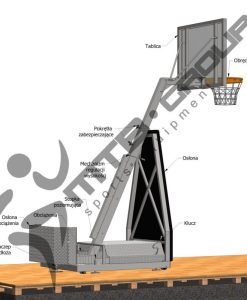 Мобилна баскетболна конструкция, изнасяне на таблото -125 см — Dias Sport баскетболна конструкция / изнасяне на таблото/ - мобилна