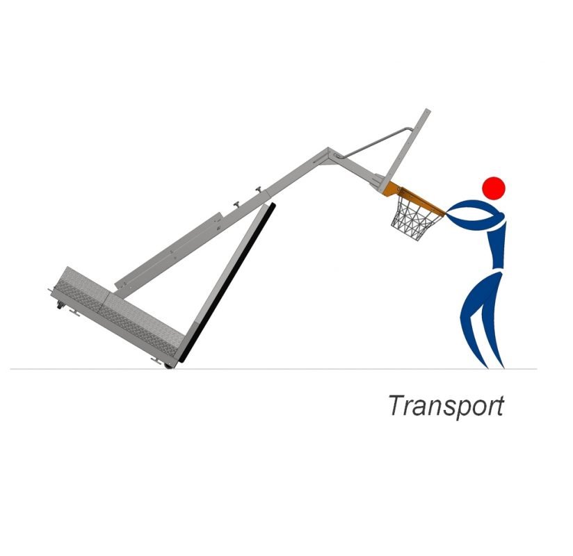 Мобилна баскетболна конструкция, изнасяне на таблото -125 см — Dias Sport баскетболна конструкция-мобилна
