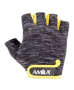 Ръкавици за вдигане на тежести от текстил-жълта