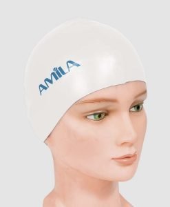 Силиконова шапка за плуване — Dias Sport бяла шапка за плуване от силикон