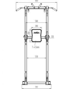 Полупрофесионален универсален уред Power Tower, AMILA — Dias Sport Полупрофесионален универсален уред Power Tower, AMILA-размери