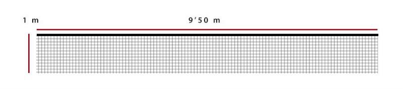 Мрежа за волейбол 4 мм PP официална — Dias Sport Мрежа за волейбол 4 мм PP официална-размери