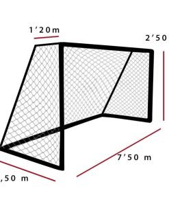 Мрежа за футболна врата-Golden Line 7.5м х 2.5м х 1.2м/2.5м — Dias Sport футболна мрежа А11