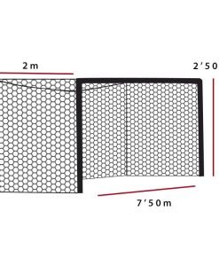 Мрежа за футболна врата A11 4 мм РА дълбока — Dias Sport Мрежа за футболна врата A11 4 мм РА дълбока-размери