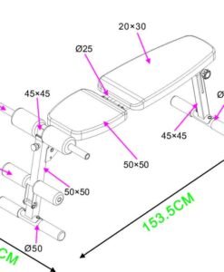 Фитнес пейка AMILA-за гръб — Dias Sport Фитнес пейка AMILA- размери