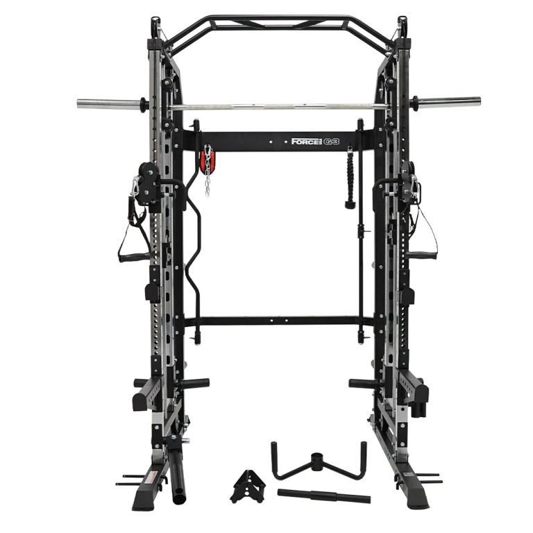 Мултифункционален силов уред Force USA G3 (Smith, Crossover, Силова клетка), 203 cm x 142 cm x 221 cm — Dias Sport Мултифункционален уред Force USA G3 (Smith, Crossover, Силова клетка)-ИЗГЛЕД ОТСТРАНИ