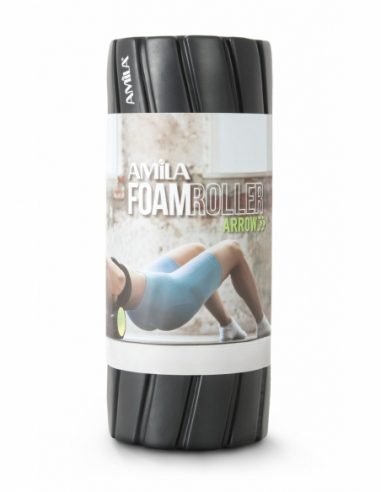 Релефен ролер от пяна AMILA Foam Roller Arrow Φ14x33cm, черно/лайм — Dias Sport Релефен ролер от пяна