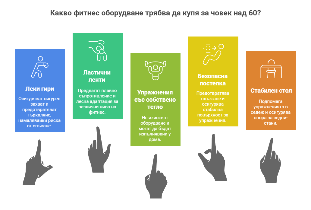 Домашни тренировки за пенсионери: безопасно започване след 60 — Dias Sport Какво фитнес оборудване трябва да купя за човек над 60