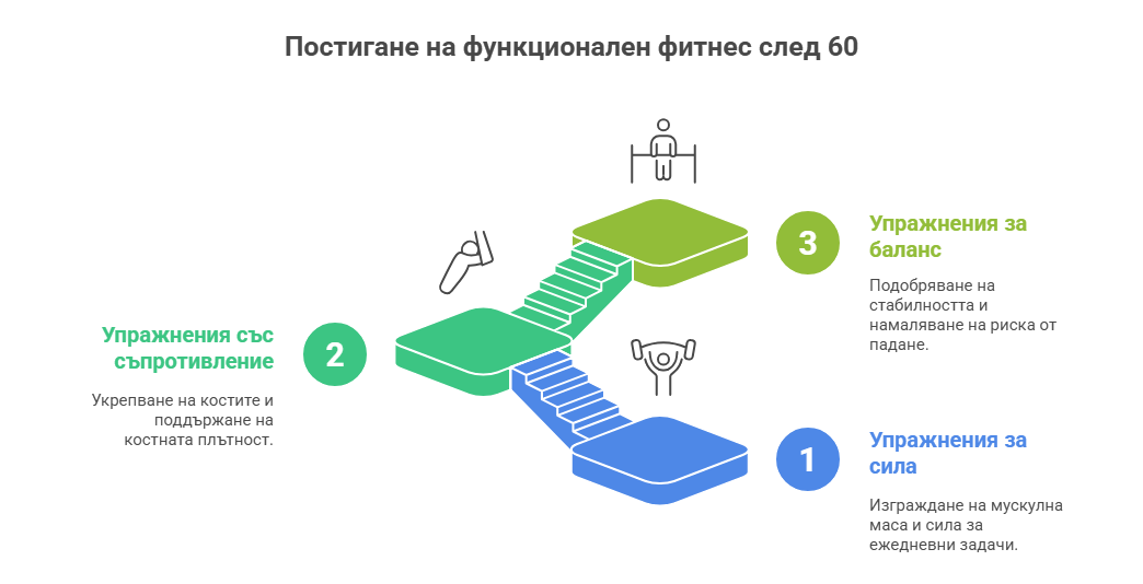 Домашни тренировки за пенсионери: безопасно започване след 60 — Dias Sport Постигане на функционален фитнес след 60