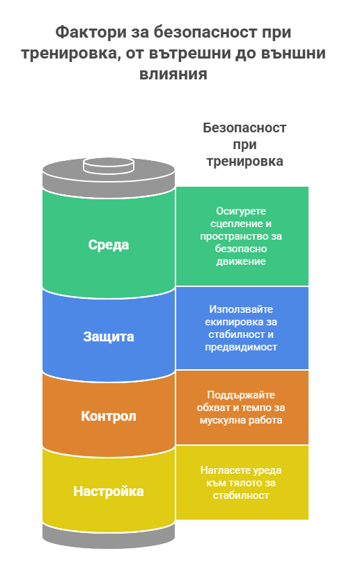 Спортни травми от уредите: Биомеханика на грешката и превенция — Dias Sport Фактори за безопасност при тренировка, от вътрешни до външни влияния