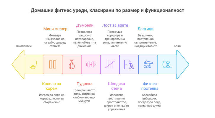 Малки фитнес уреди за малки пространства - практични решения за апартамент — Dias Sport Домашни фитнес уреди, класирани по размер и функционалност